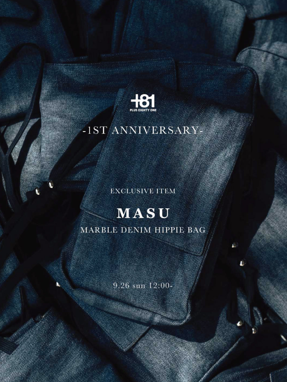 81 1st Anniversary 「MARBLE DENIM HIPPIE BAG -exclusive