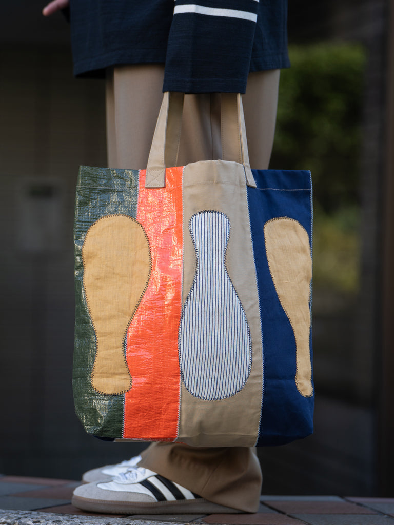 Color-block vinyl tote bag – +81