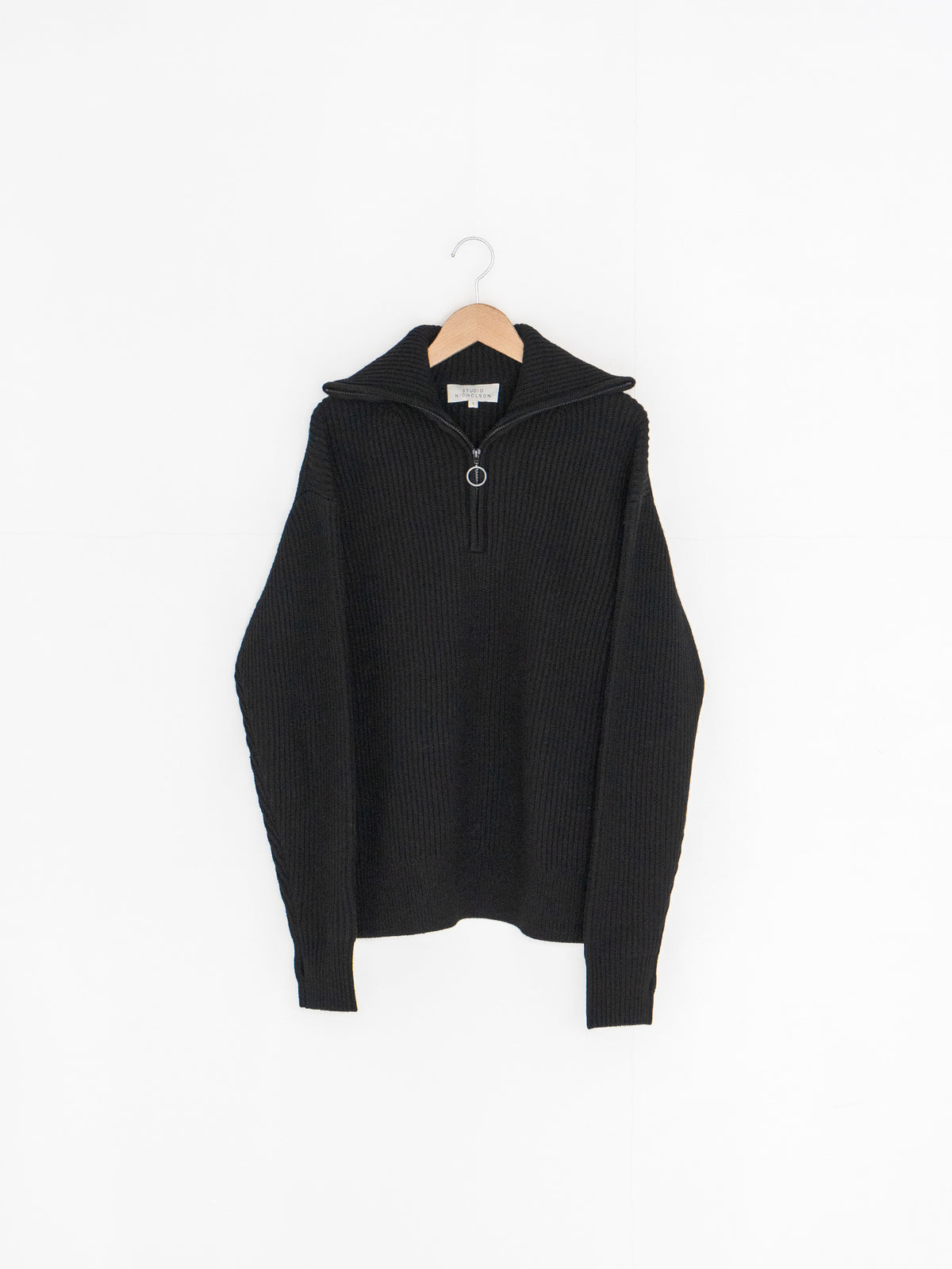 BOW - FISHERMAN RIB KNIT HALF ZIP JUMPER – +81