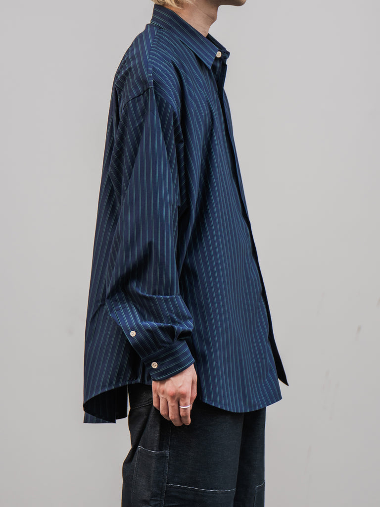 THICK AND THIN STRIPE OX DRESS KNITSHIRT - シャツ