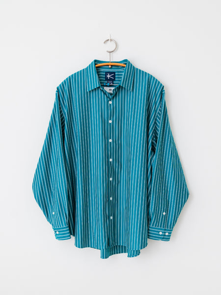 exclusive- THICK AND THIN STRIPE ROYAL OX DRESS KNIT SHIRT