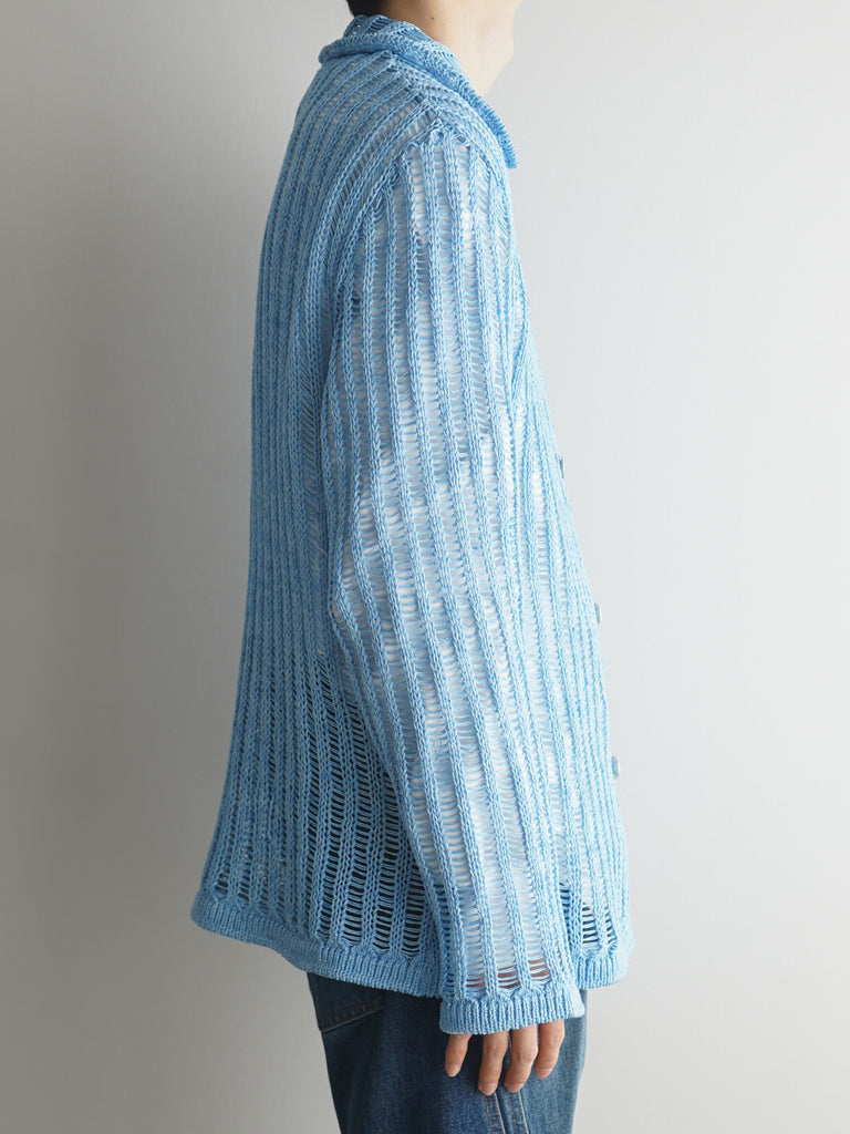 NVRFRGT - COTTON OPEN KNIT CARDIGAN - カーディガン